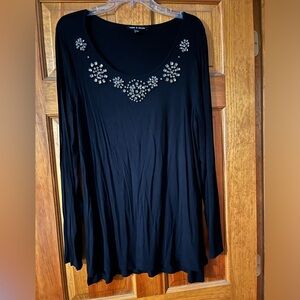Cable & Gauge Jeweled Black Top